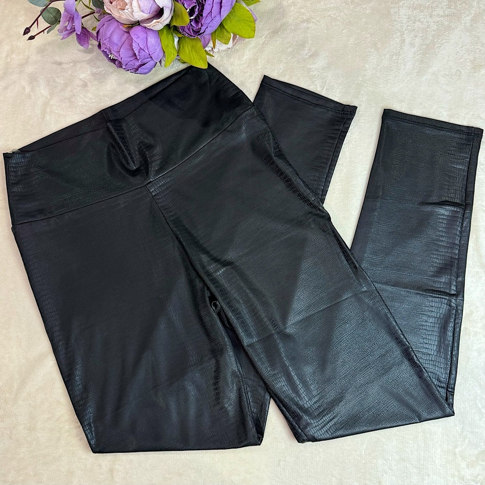 NEW Boutique Black Faux Leather Leggings